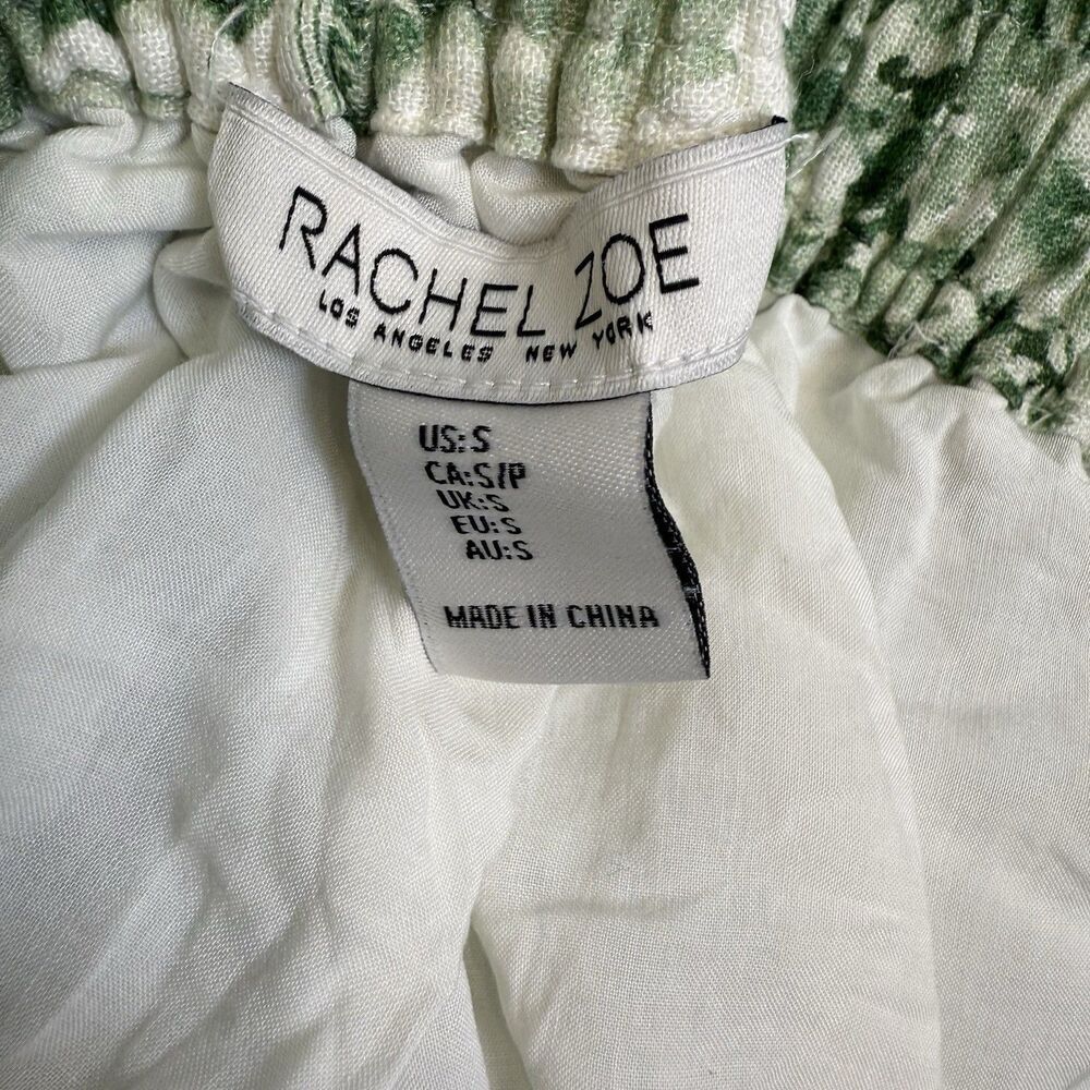 Rachel Zoe Linen Blend Skirt Green Size Small Coastal Living Garden Print Palms - Picture 7 of 8